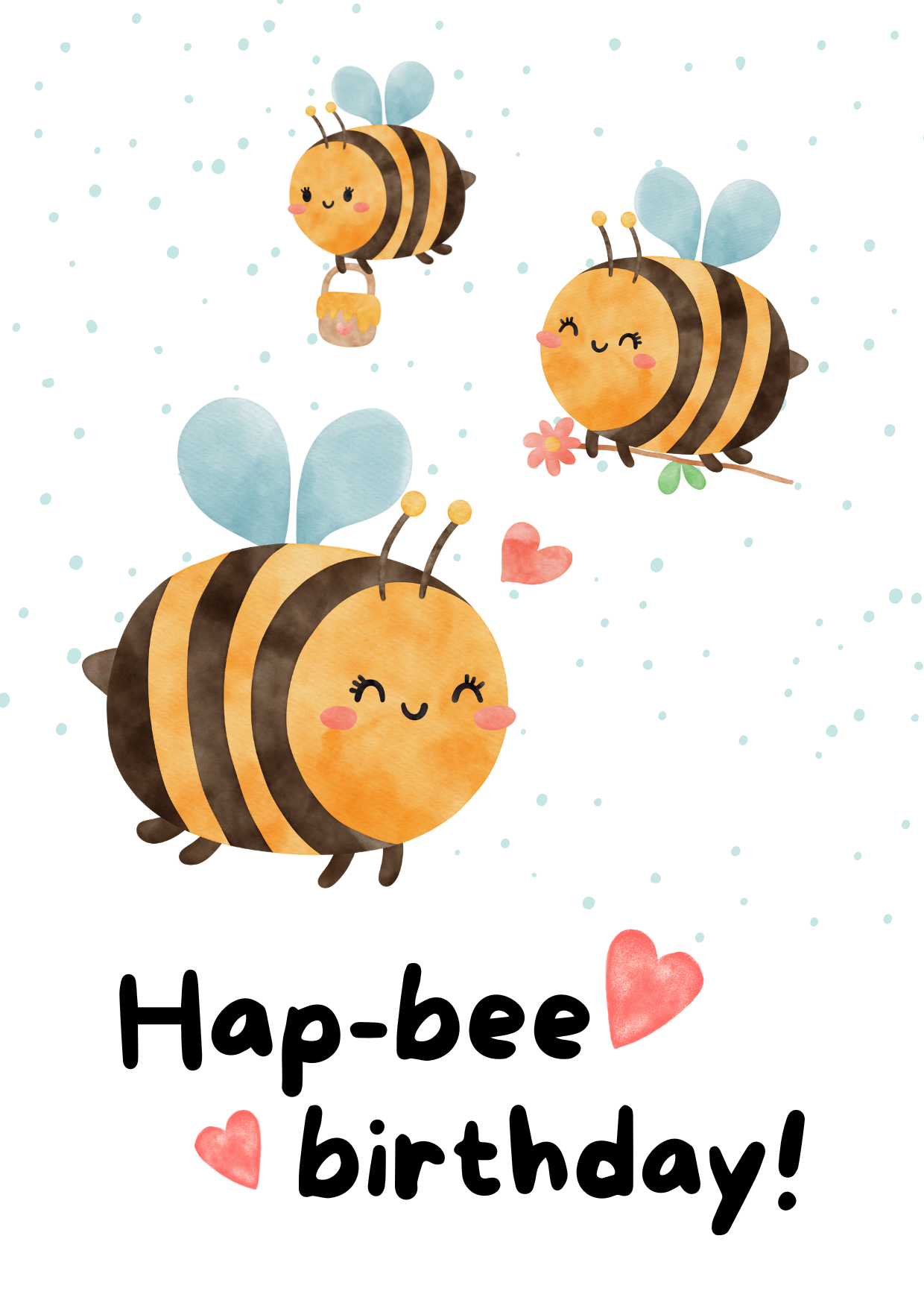 Hap-Bee Birthday - Cake Card