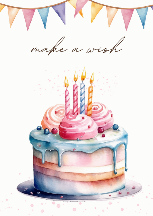 Make a Wish - Cake Card